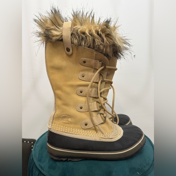 Women’s Sorel Joan Of Arctic Waterproof Fur Lined Rubber Winter Lace Up Boots - Picture 4 of 8